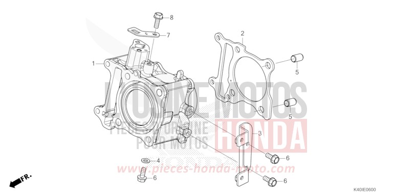 CYLINDER for Forza 125 MAT CARNELIAN RED METALLIC (R384) from 2022